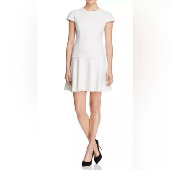 ALICE + Olivia Liv Drop Waist Dress Size 0 NWT White - Picture 1 of 8